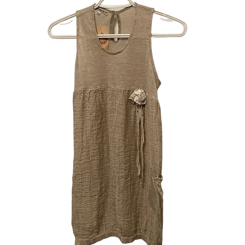 Nwt’s Mastro Modo Made in Italy Girls Linen Dress Size 9/10